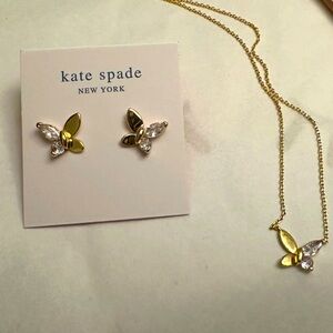 Kate Spade Jewelry Bundle 🦋 Butterfly Necklace & Earrings ➕Travel Jewelry Case
